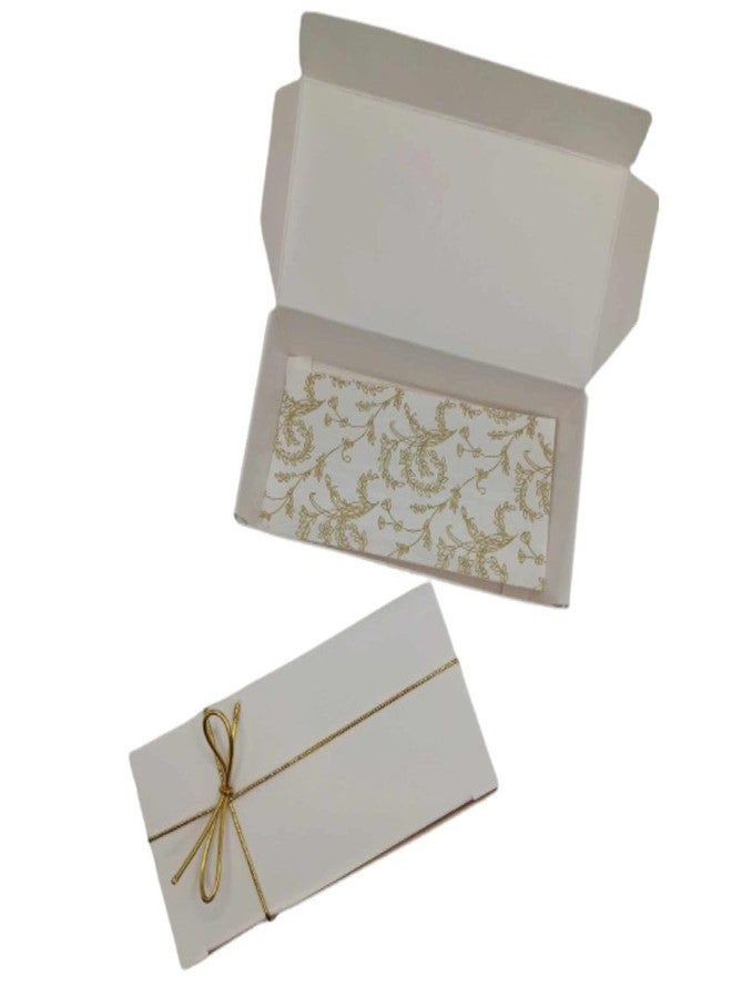 Oasis Supply, 1-Piece White Candy Boxes - Kit includes Box, Pad & Gold Stretch Loop Ribbons - 12 Count (Holds 1/4 LB Candy) - Image 2